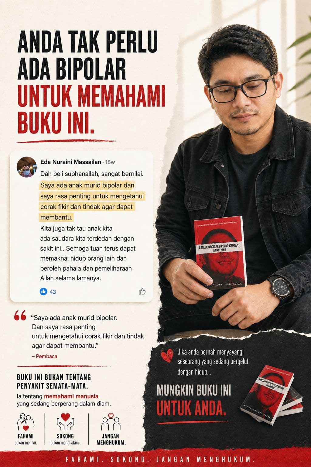 Keratan maklum balas pembaca Eda Nuraini Massailan tentang memahami anak murid dengan bipolar